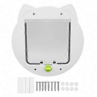 White Noiseless Pet Door with 2-Way Lock, Weather-Resistant for Interior or Exterior Use on Window, Wall, or Doorway
