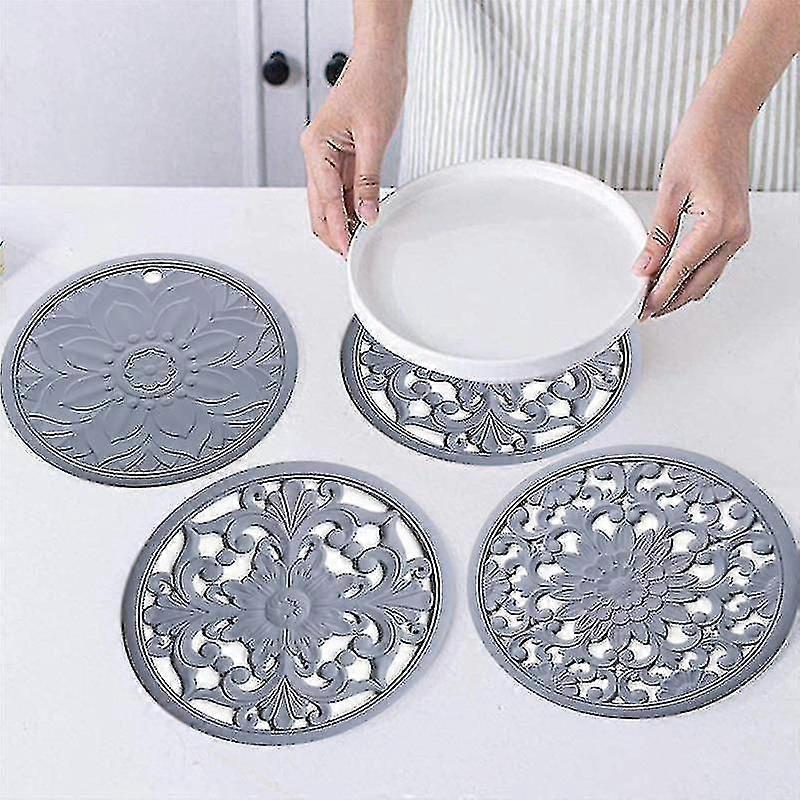 Trivet Slip Coasters Holder Table Silicone Kitchen 3pcs/set