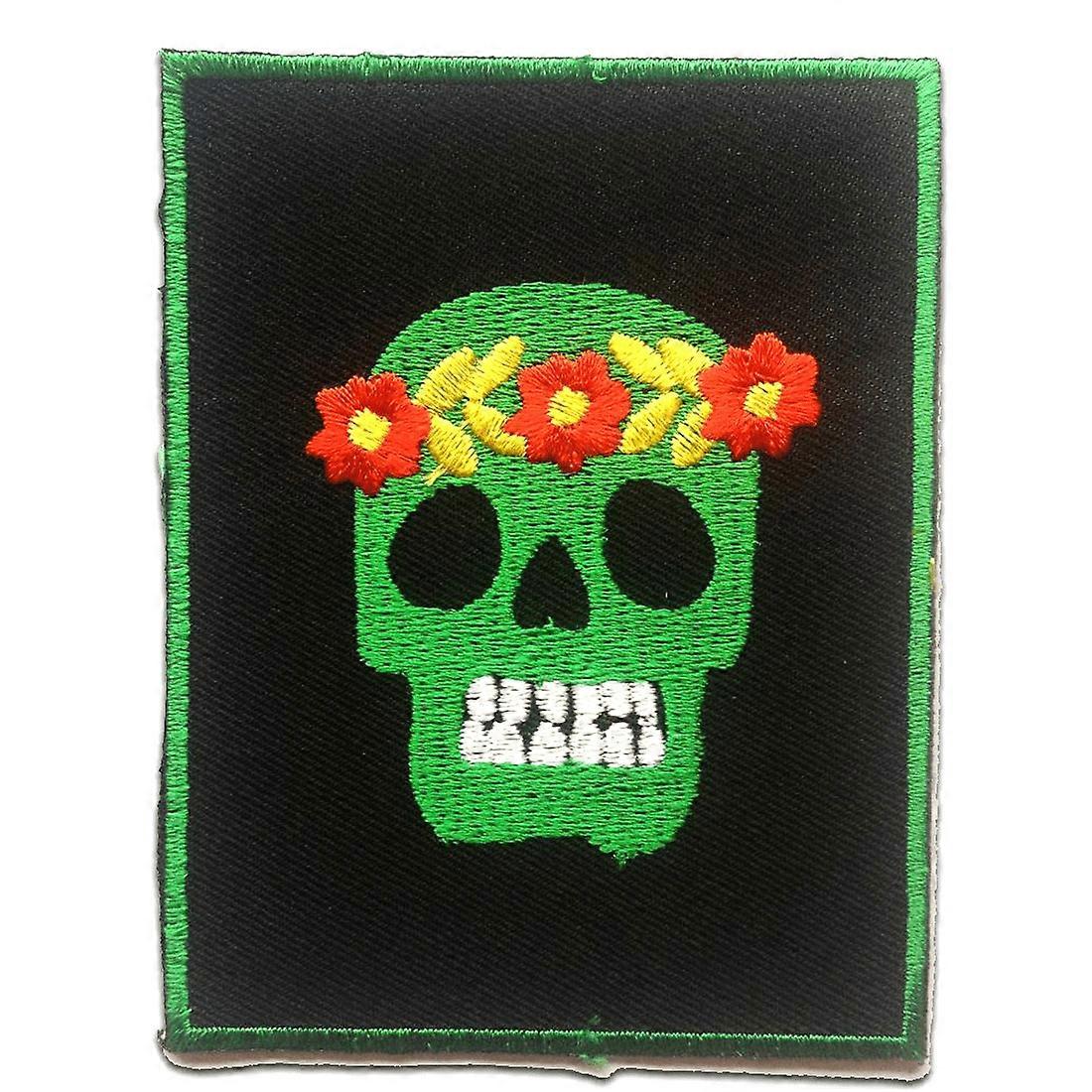 Patch - Skull Skeleton - black/green - 7.4 x 9.8 cm - Patches