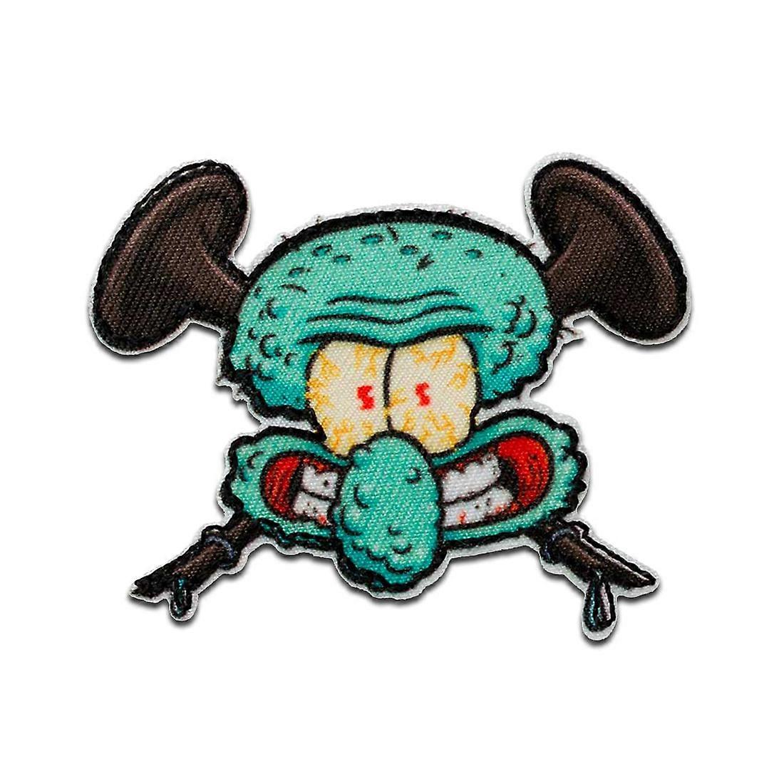 Spongebob Octo - patch, strijkpatch, strijkpatch, afmeting: 5,1 x 6,8 cm