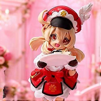 Chibi Anime Girl Figure in Maid Costume Holding Dessert Plate, Cute Collectible Statue for Bookshelf Car Office Home Decor, Gift for Anime Fans