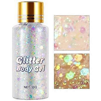 Holographic Body Glitter Gel - Glow in the Dark Finish, Non-Irritating for Face and Body
