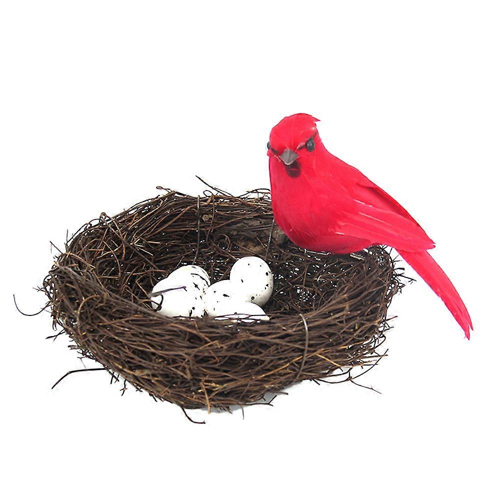 Nest Decor Creative Prop Simulation with 5Pcs Bird Egg Set