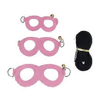 Hamster Geschirr und Leine Set Kunstleder Soft Easy To Wear Ratte Walking Harness Weste und Leine Set mit Glocken Pink