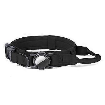Size M Tactical Dog Collar Compatible For Apple AirTag Nylon Double Layer Padded Waterproof Quick Release Buckle