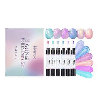 Nymixa nagellackspenna - Ljusfärgad, snabbtorkande, enkel att använda, enkel att hantera, bekväm för gör-det-själv-kreativ nagelkonst.