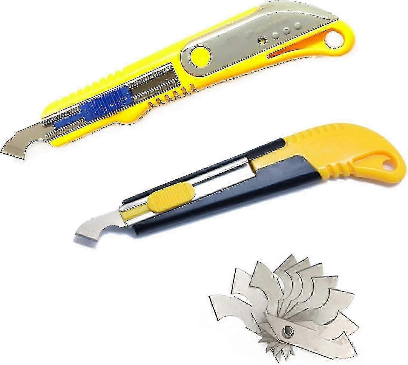2pcs Acrylic Sheet Cutter with 20 Blades - Plexiglass Cutting Tool (Yellow/Gray)