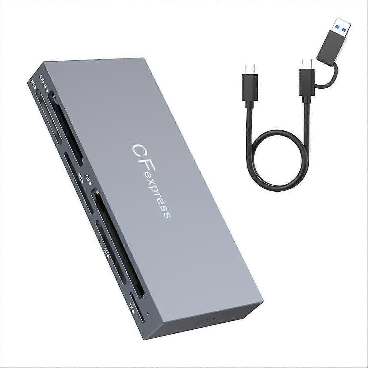 6 in 1 CFexpress Type B Card Reader compatible with CFexpress Type B/SD/TF/CF