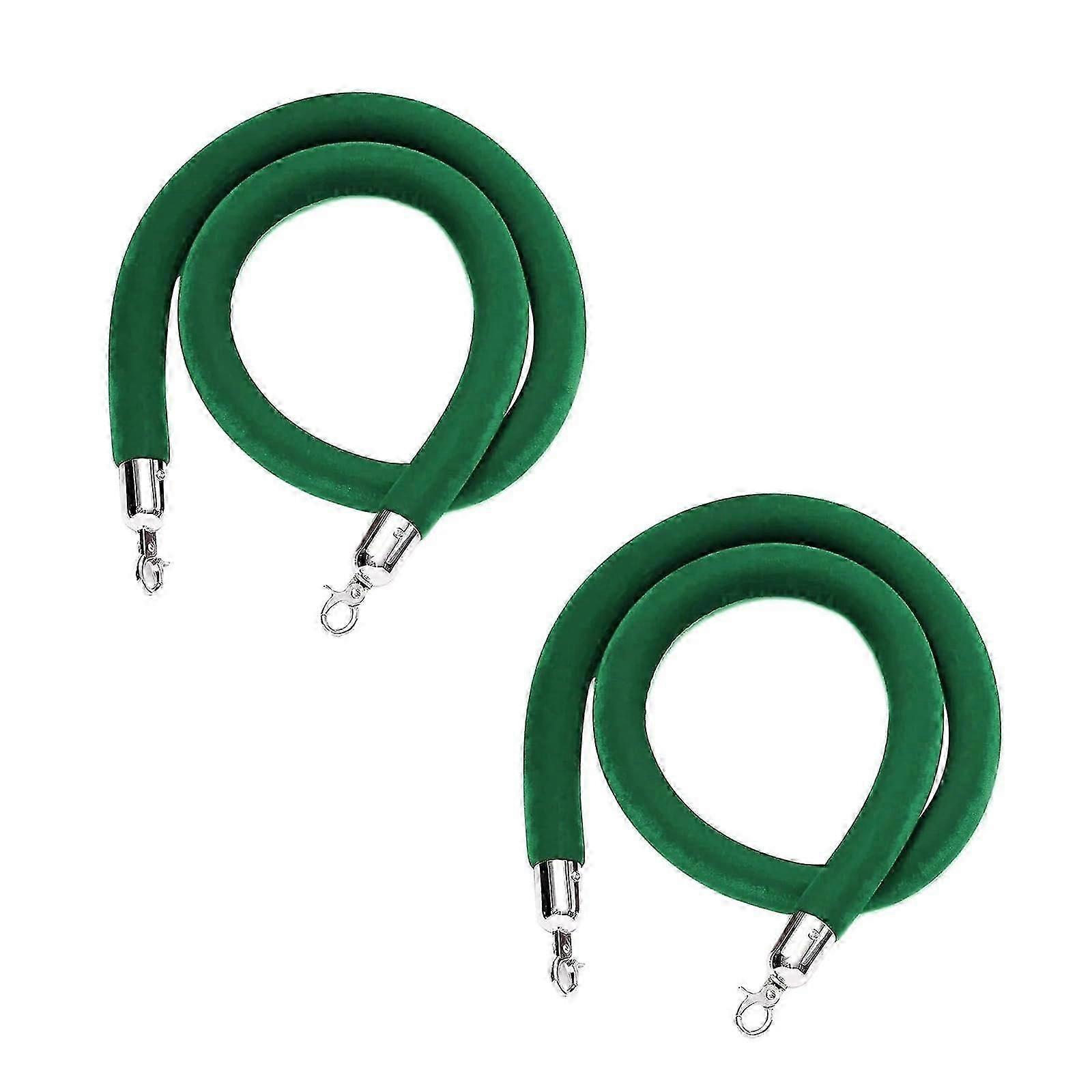 Stanchion Rope For Posts, Crowd Control Barrier With Silver Hooks, Compatible With Stanchion Posts And Queue Poles