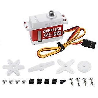 HV4220MG High Voltage Digital Servo 20kg Coreless Motor, 8.4V Metal Gear 35.5x15x29.9mm for RC Model Car Boat Aircraft