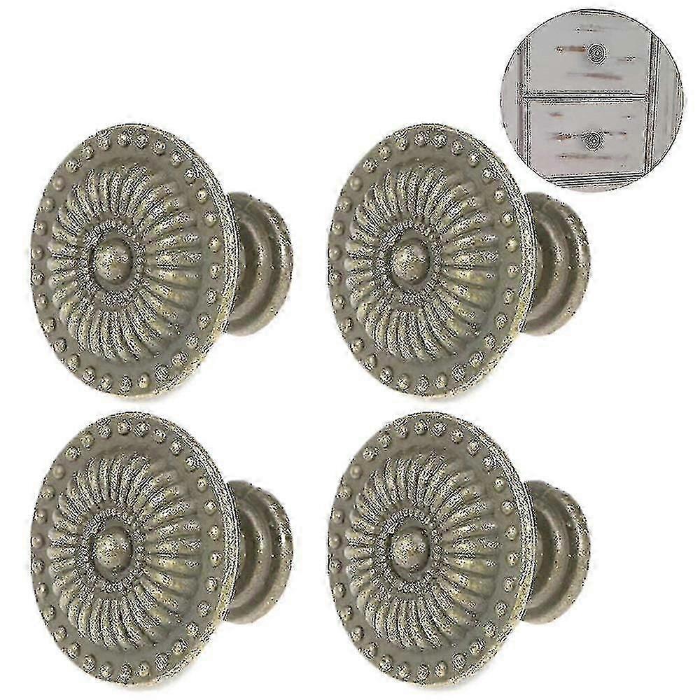 4 Pcs Bronze Vintage Drawer Knobs, Antique Drawer Handles