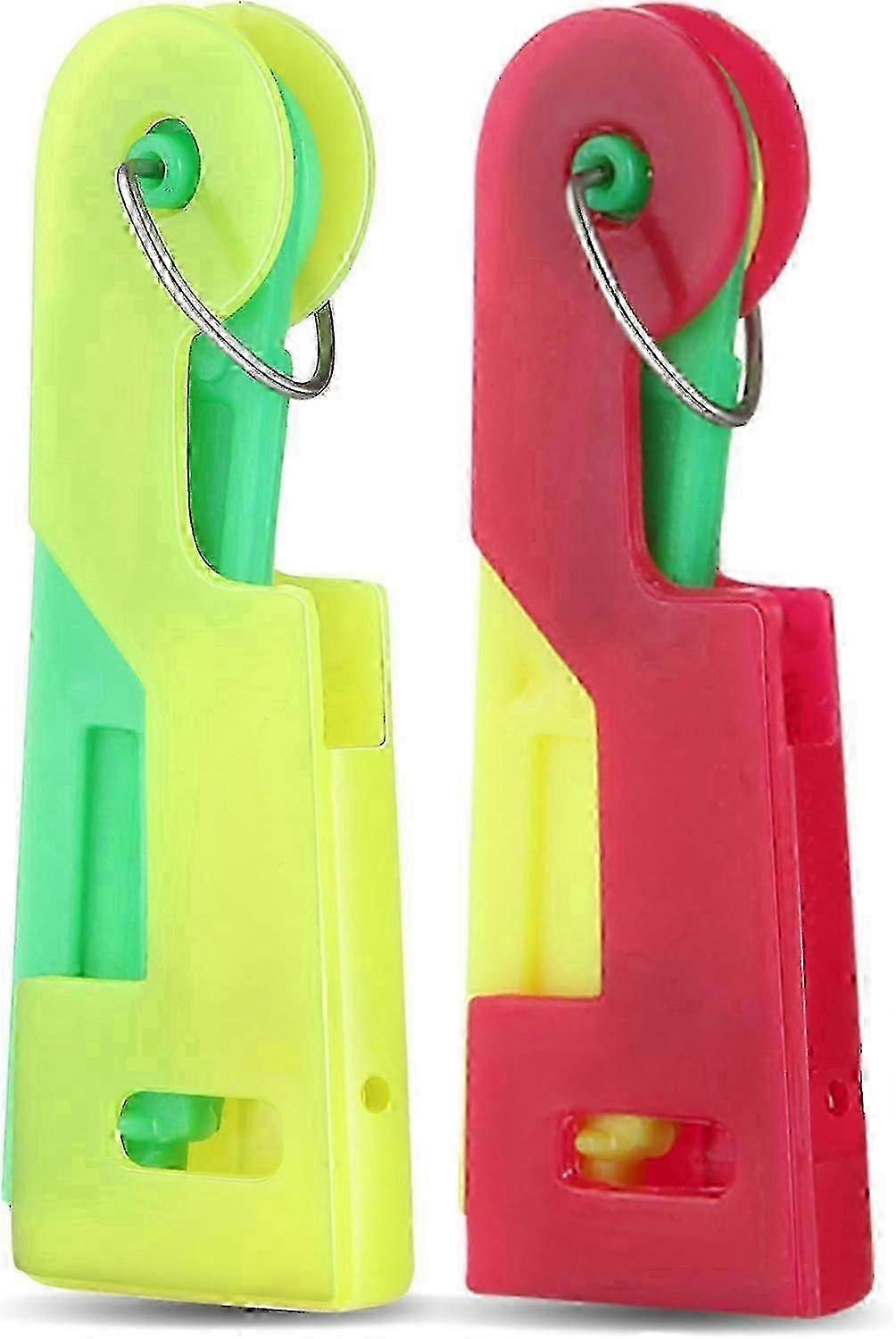 2 Pieces Automatic Needle Threader Plastic Sewing Thread Guide Random Color