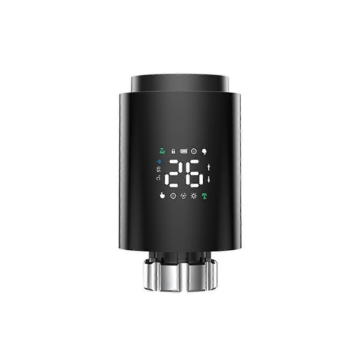 Tuya Smart ZigBee Radiator Actuator TRV Programmable Thermostatic Valve App Remote Black