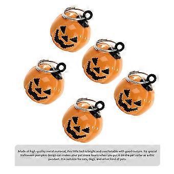 5Pcs Halloween Pumpkin Pendant Bell Pet Collar Charm Accessory for Decor