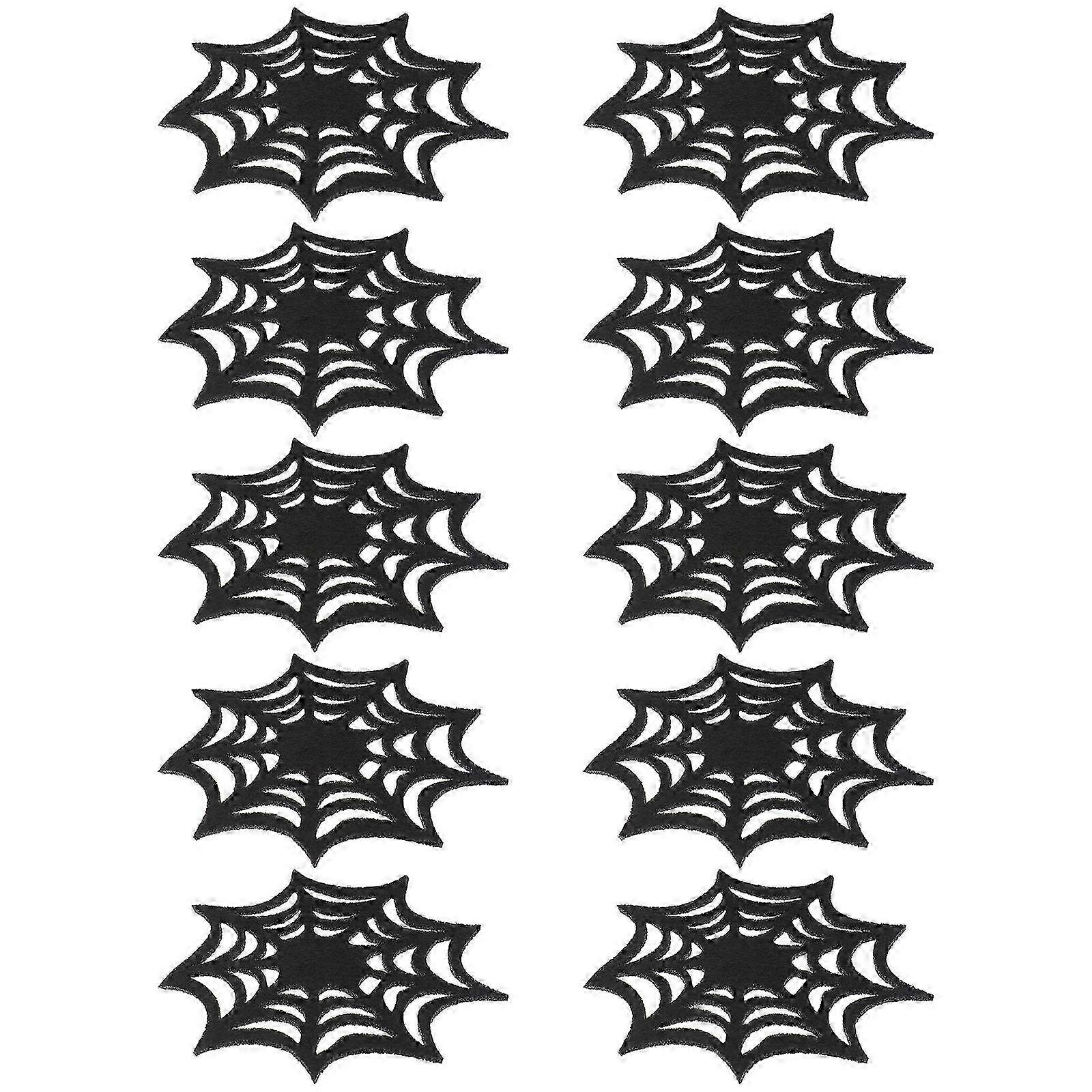30Pcs Black Halloween Web Table Placemats Coasters for Table Decor
