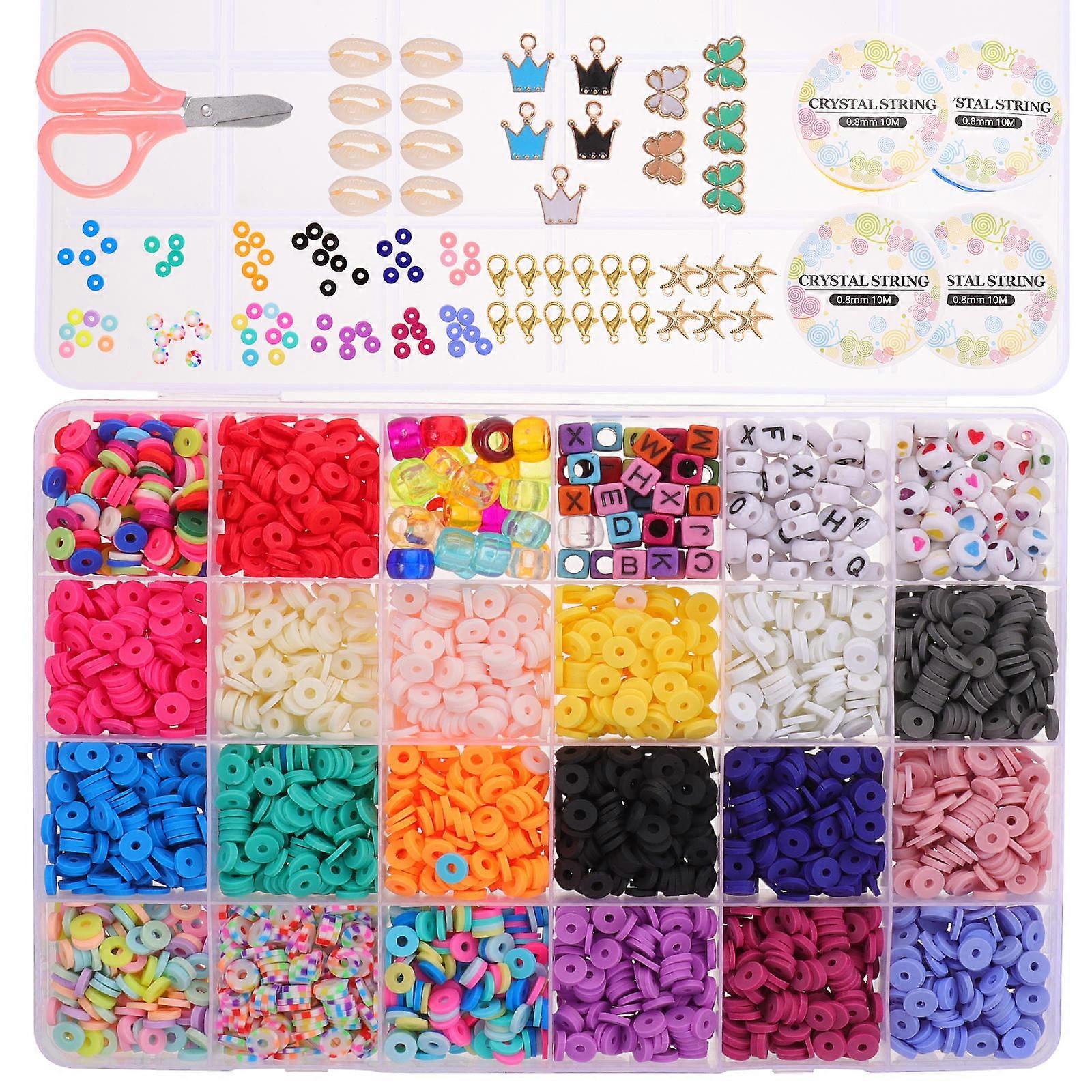Assorted Color Polymer Clay Beads for Bracelet Making 1Set