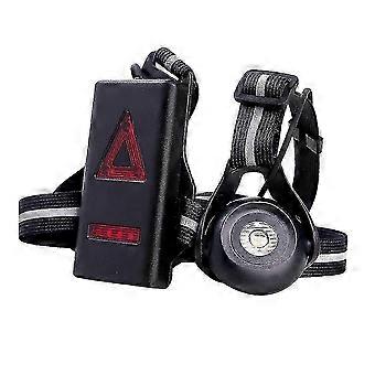 Night Running Light Chest Body Torch USB Rechargeable LED Flashlight with Warning Taillight compatible with Night Runners (Black) XI
