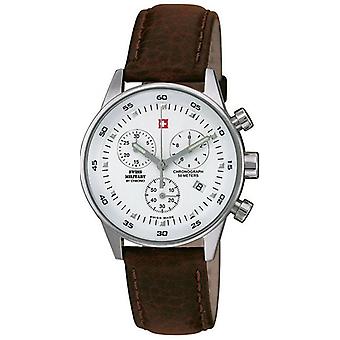 Zwitserse militaire horloge voor Unisex analoge Quartz met Cowskin armband SM 34005.04