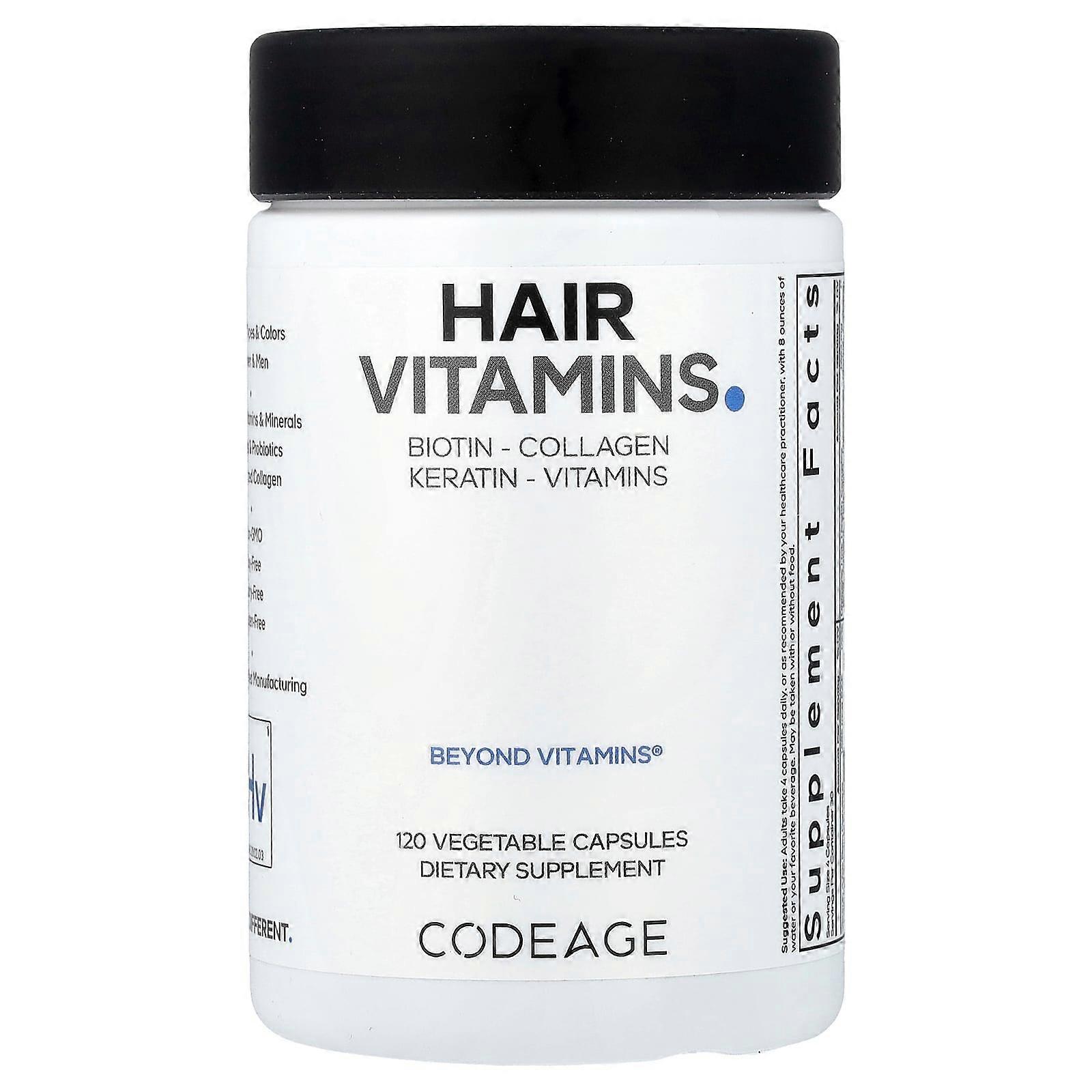 Codeage, Hair Vitamins, 120 Vegetable Capsules