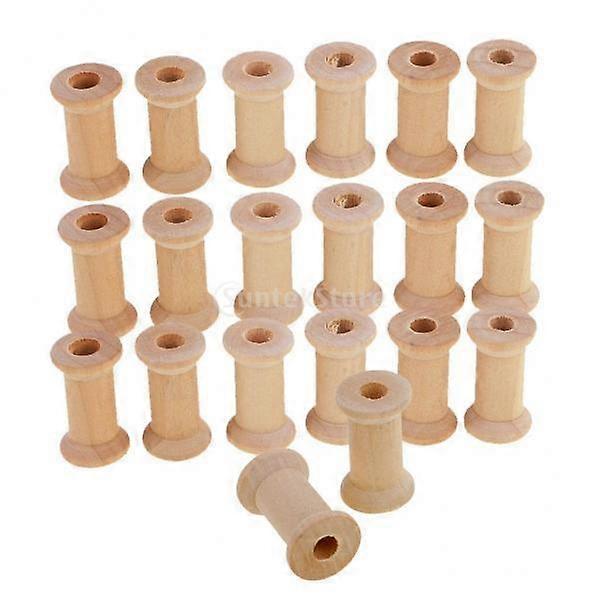6x 100pcs Wooden Sewing Tools Empty Thread Spools Sewing