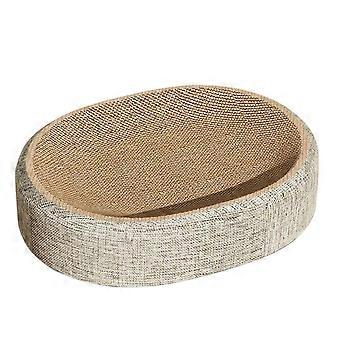 Cat Scratching Board Oval Cat Scratcher 2In1 (41x31x10 cm) Durable And Cozy Scratching Pad For Indoor Cats