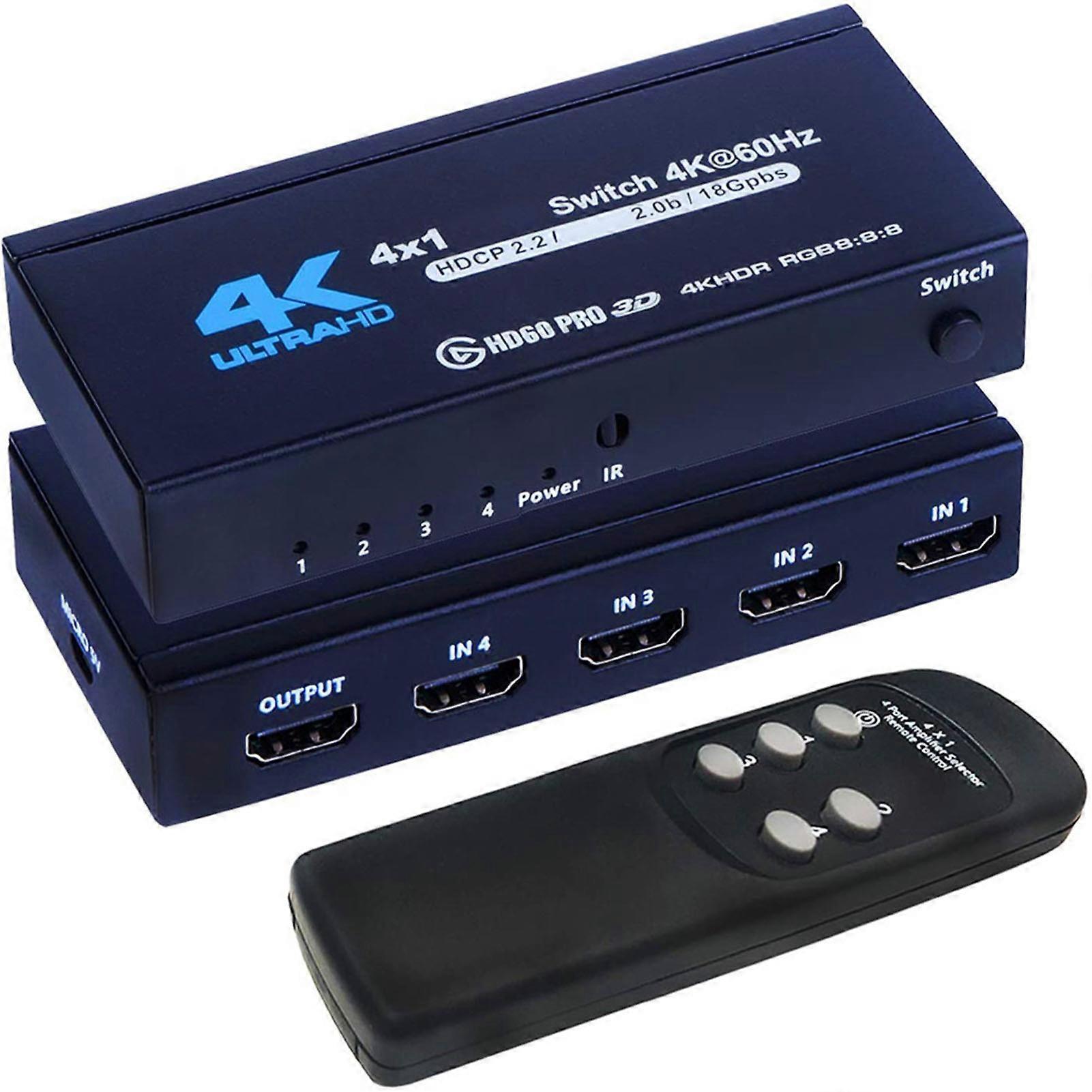 HDMI 4x1 Switch With Remote Control