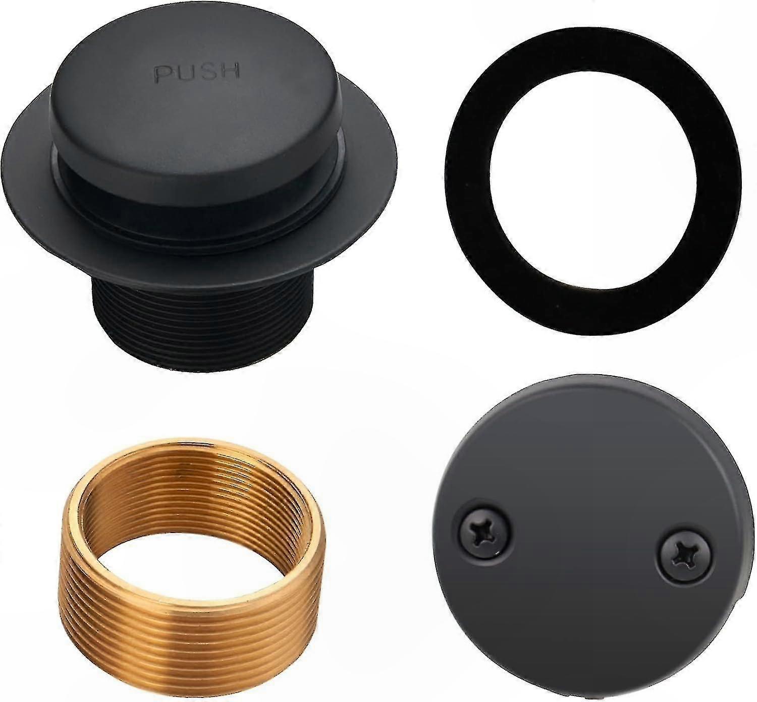 Bathtub Drain Trim Set & Conversion Kit Assembly, Black Tip-Toe Drain Replacement Kit
