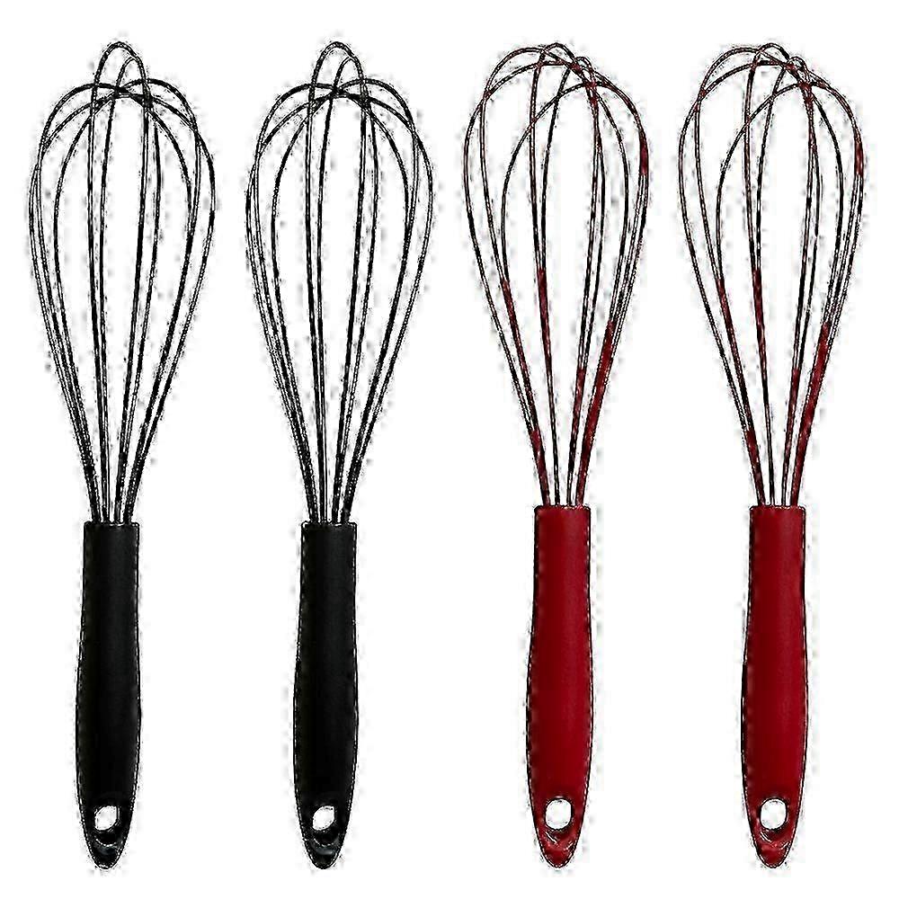 4-Piece Silicone-Coated Whisk Set