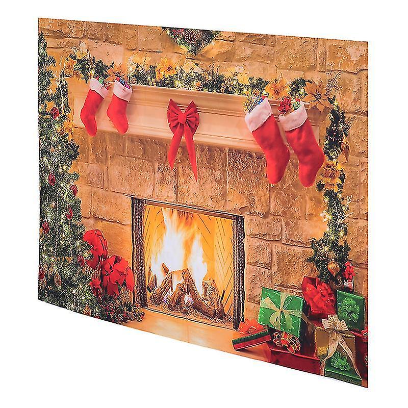 210X150cm Colorful Studio Backgrounds Photographic Background Cloth Photo Booth Props Xmas Tree Fire