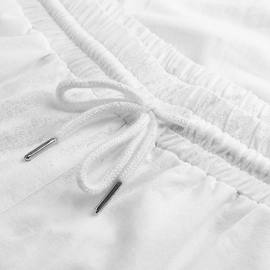 Pantaloni Harem Uomo ONTTNO – Larghi, Vita Elastica, In Cotone E Lino, Taglia Unica (Vita 63-91 Cm)