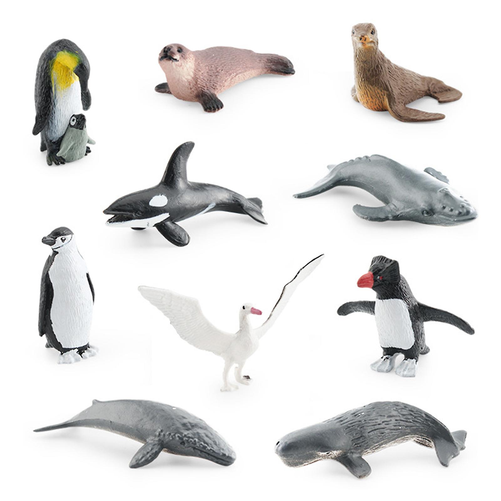 10pcs/set Simulation Penguin Seal Ocean Animals Models Creative And Realistic Action Figures For Home Car Office