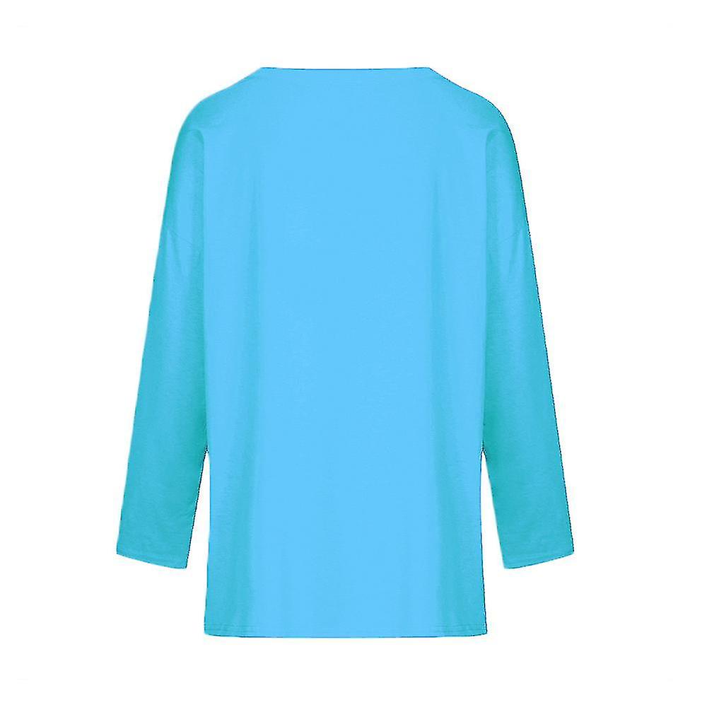 Women Printed Sleeve Crew Neck Tee Tops Tunics