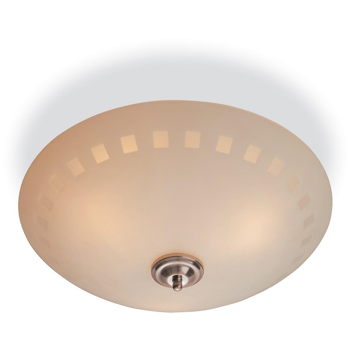 Firstlight Daisy - 3 Light Semi Flush Ceiling Light Opal Glass, Decorative Pattern, E14