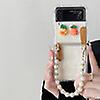 Cover For Samsung Galaxy Z Flip 4 3 Pearl Chain Cute Phone Shockproof Slim Case