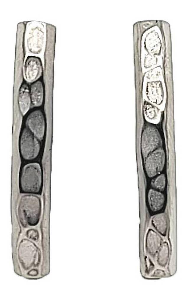 Ti2 Titanium Ripple Stud Earrings - Natural Silver