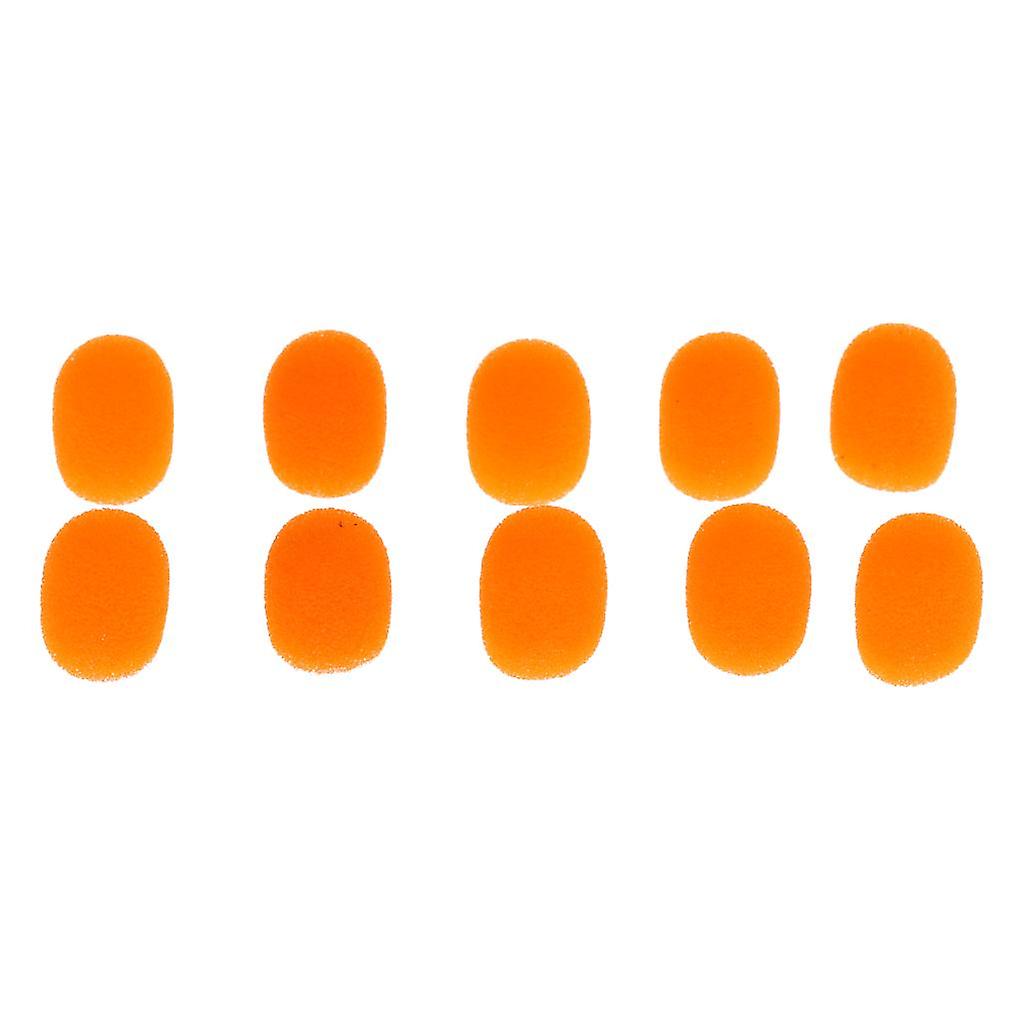 10 Pieces Microphone Windshield Foam Sponge Cover for Microphone Orange
