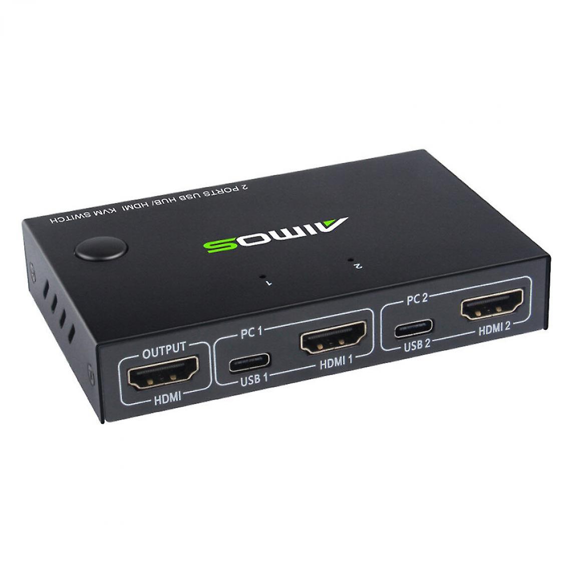 New 4k Usb Hdmi Kvm Switch Box Video Display Usb Switch Distributor 2 Pc Split Keyboard Mouse Printer Socket And Player