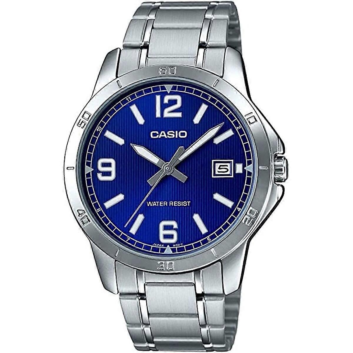 Casio férfi karóra ALKALMI DATOLYA ACÉL - KÉK Ezüst (Ø 41,5 mm) (Ø 47 mm)