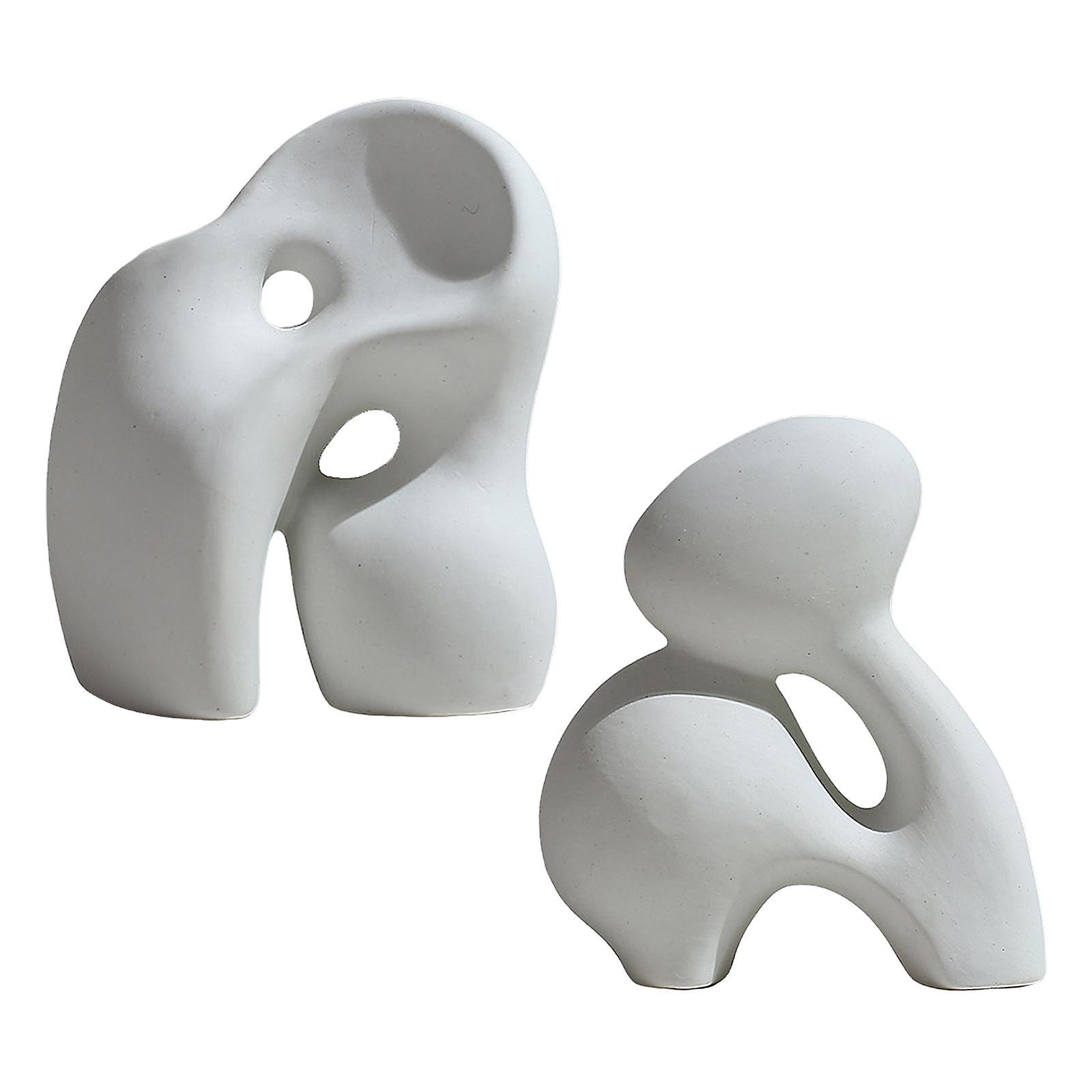 2pcs Ceramic Vase Simplest Decorative Studio Bookcase Decor Centerpiece