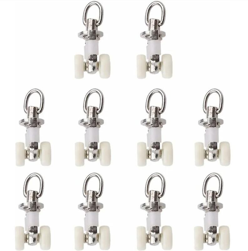 10 Pieces Aluminum Alloy Roller Plastic Twin Curtain Track Glider Rail Rollers