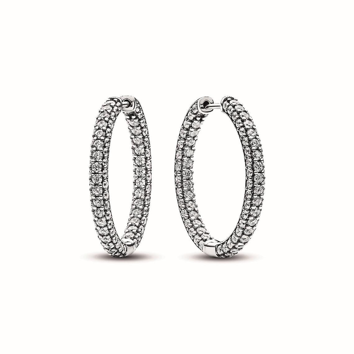 Pendientes de aro Pandora Timeless Pave Row