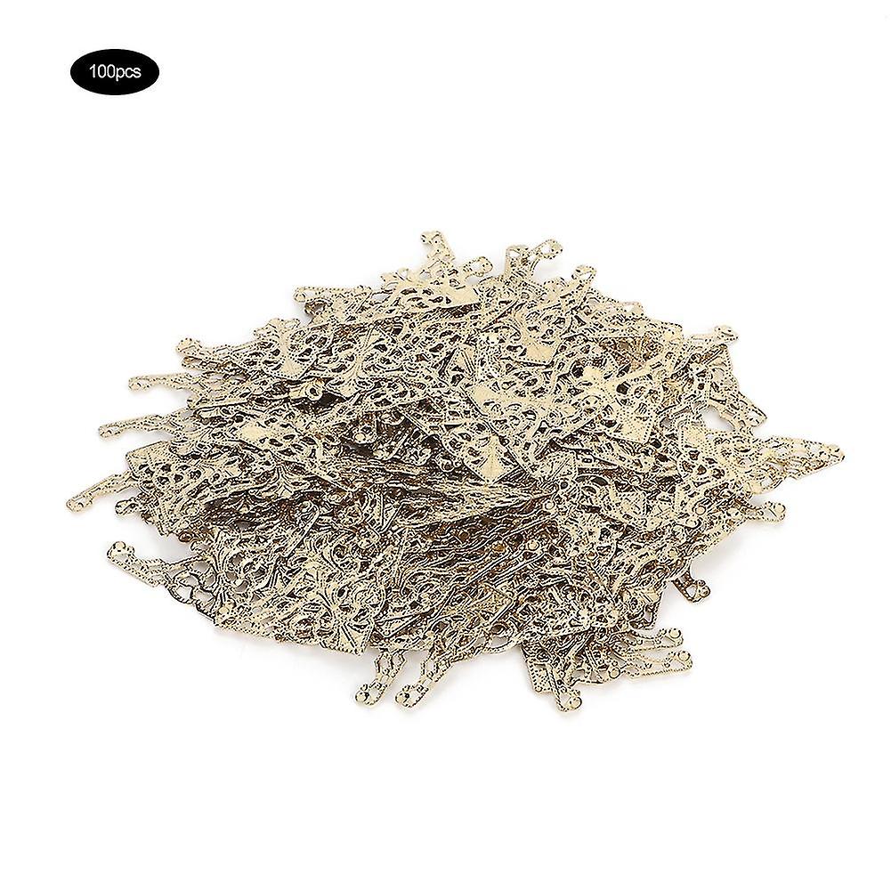 100PCS Vintage Style Iron Corner Desk Edge Corner Decorative Decorative(Yellow)