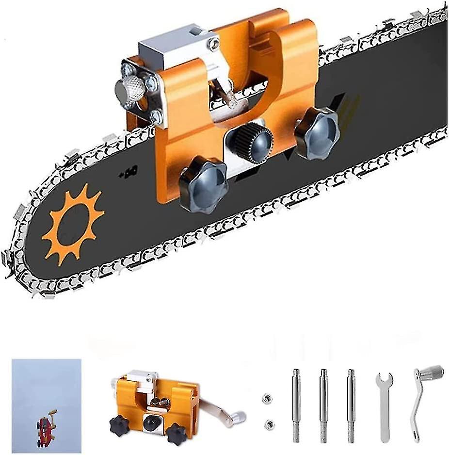 Hand Crank Chainsaw Sharpener, Sharpener Grinding Device, Sharpening Toolyellow