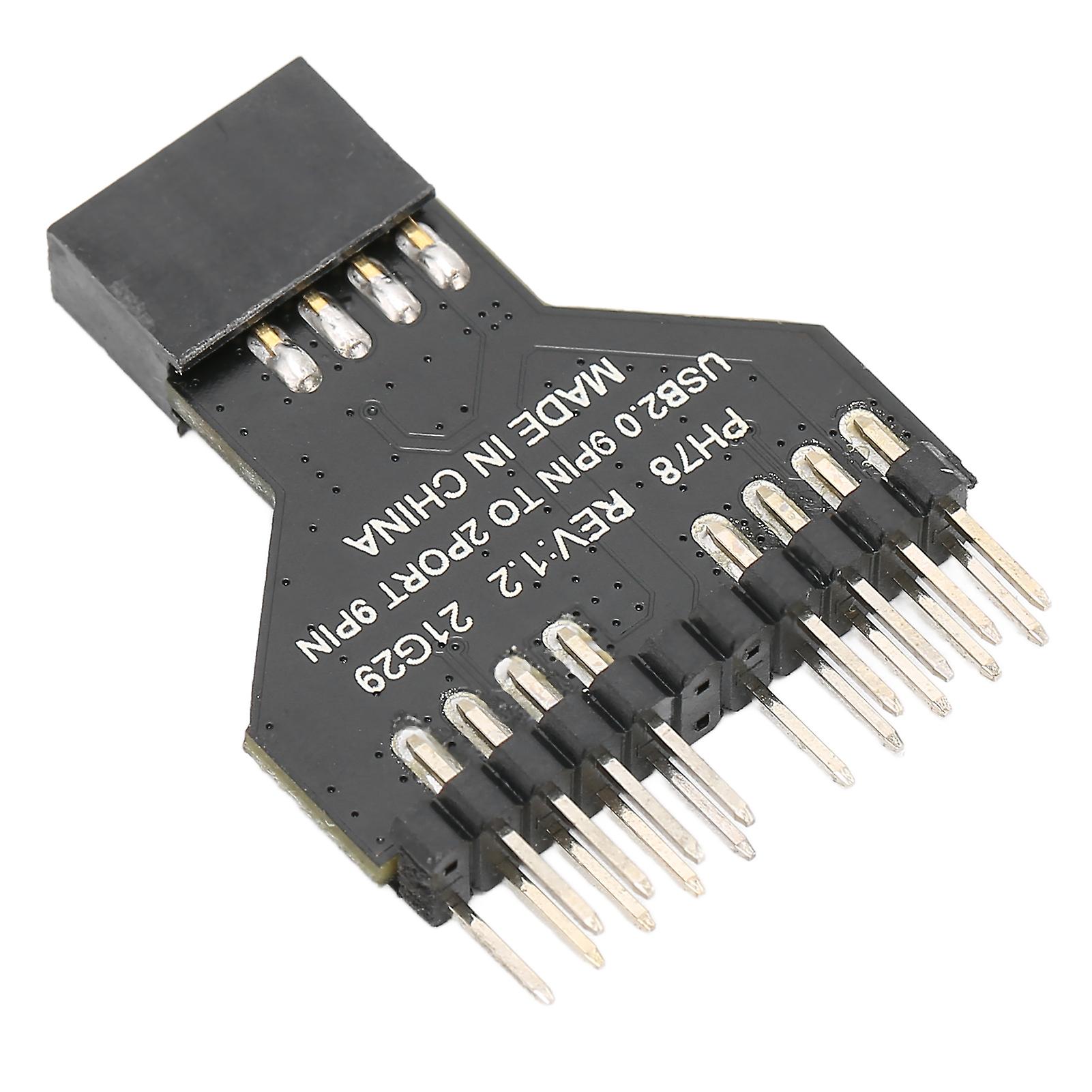 Converter Adapter USB2.0 9pin Interface Transferred to 2 Port 9pin Interfaces RGB Lamp Fan Adapter