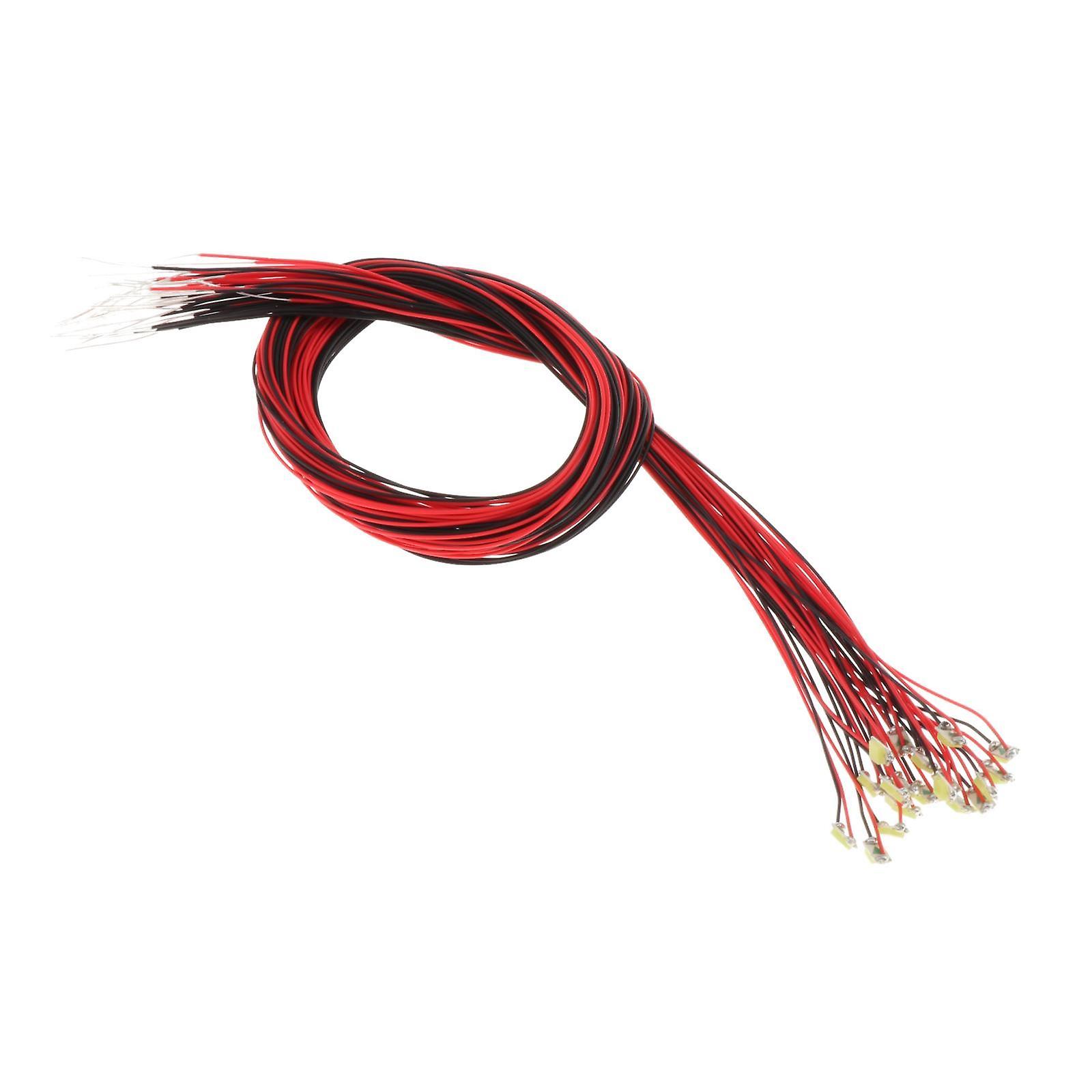 20x Model Train Pre-soldered Micro Litz Wired LED Leads Wires White Light
