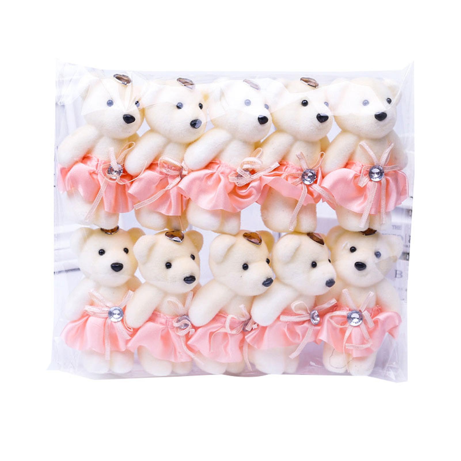 10pcs Plush Bear Toy for Valentine's Day Handmade Doll Decor for Home Indoor Gifts for Women