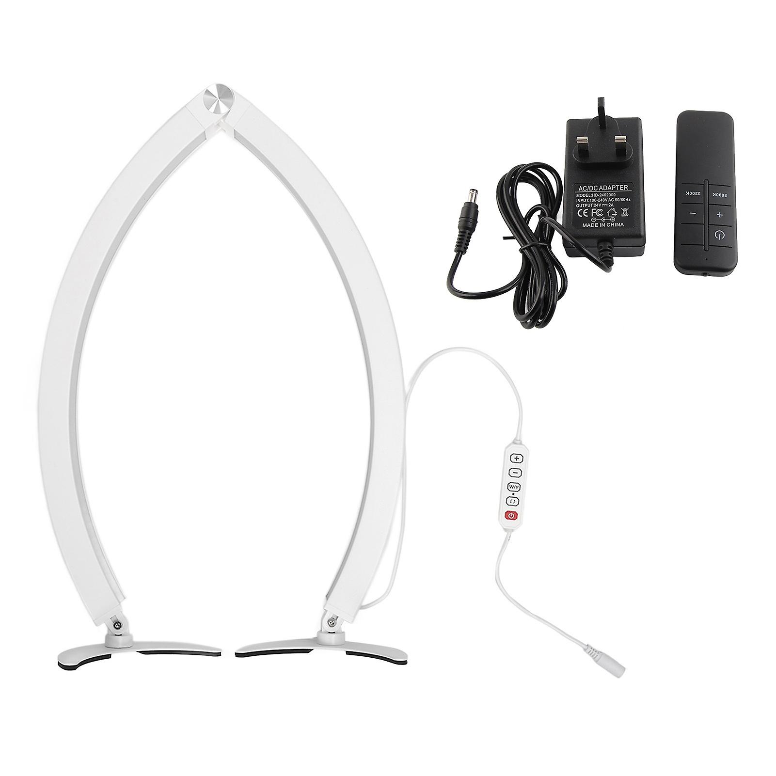 40W 3200K-5600K Foldable White Half Moon Desk Lamp Half Moon Nail Lamp for Eyelash Extensions 100-240V UK Plug