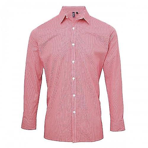 Premier Herren Gingham Langarmhemd