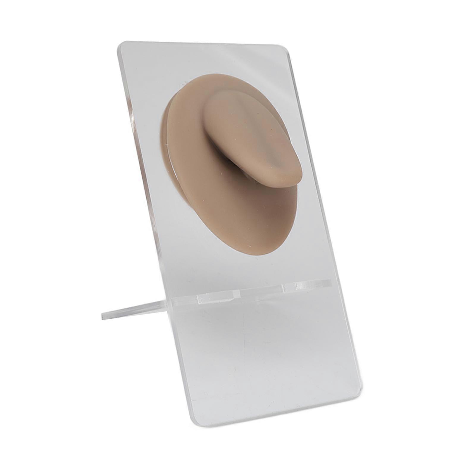 Soft Silicone Tongue Model Professional 3D Simulated Tongue Model with Stand for Piercing Practice Dark Skin Color