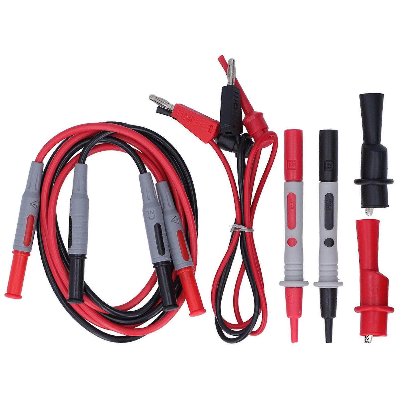 Multimeter Test Kit Connecting Leads Testing Hooks Crocodile Clips Meter Tips Probes Set